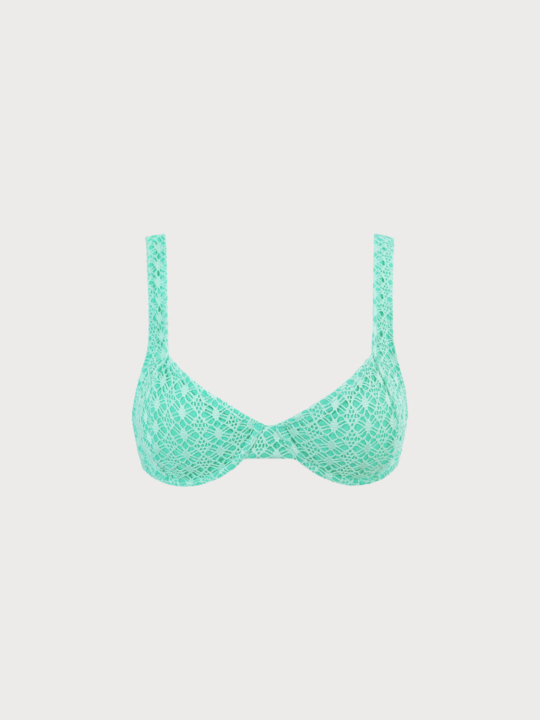 Cyan Mesh Underwire Bikini Top