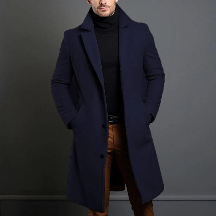 Laurens – Long-sleeved wool coat with pockets