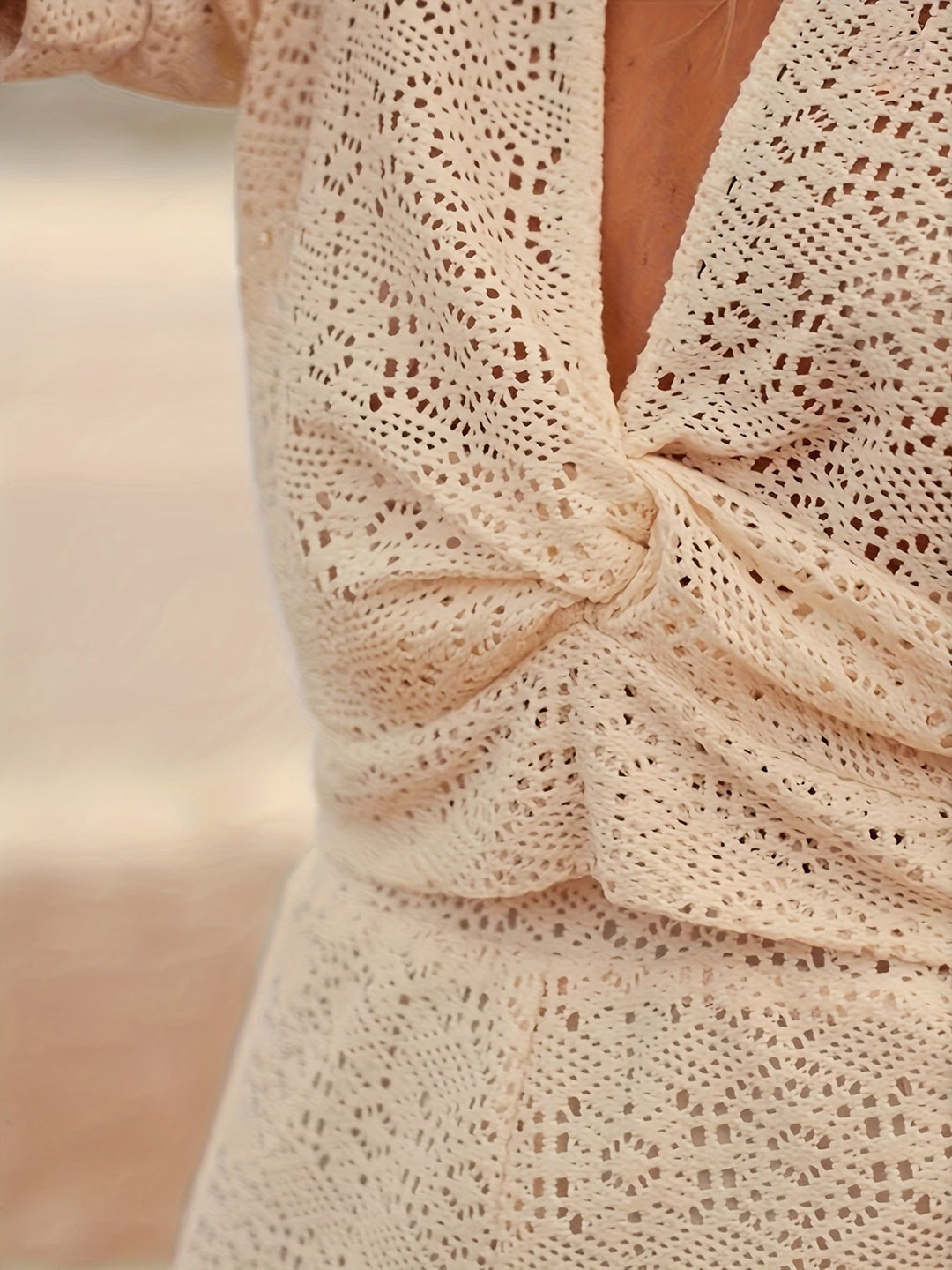 Isaline™ — V-Neck Blouse with Asymmetric Embroidery