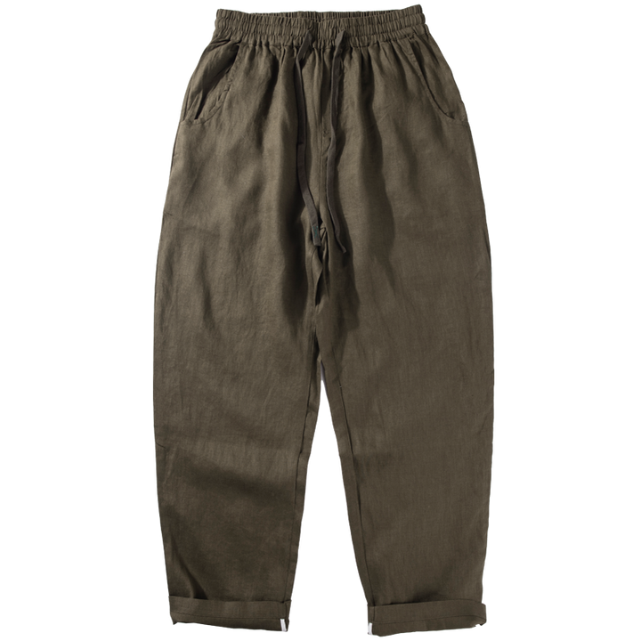 Breathable Straight-Leg Loose Linen Trousers
