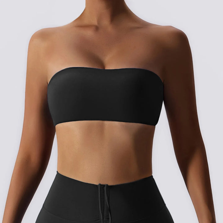 Strapless Bustier Breathable Elastic Sports Bra