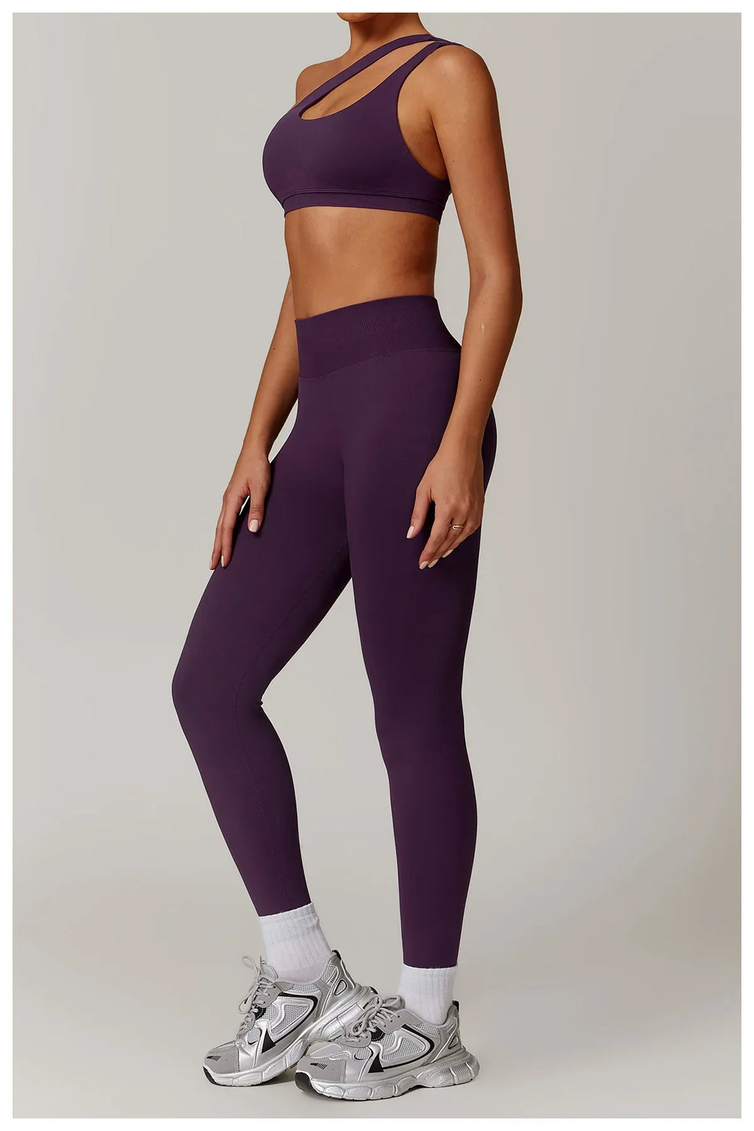 Seamless Push Up One Shoulder Shockproof Sports Bra
