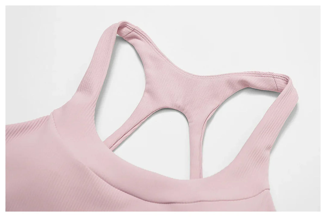 Sexy Back Ribbed Tight Sports Bra