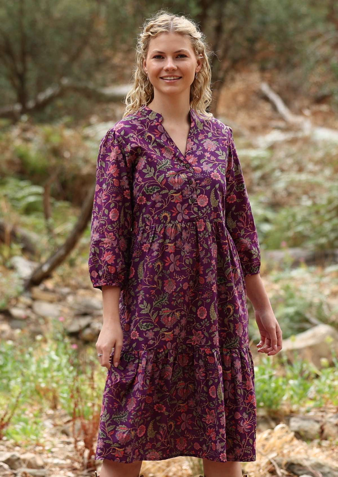 Tiered Midi Dress Amethyst