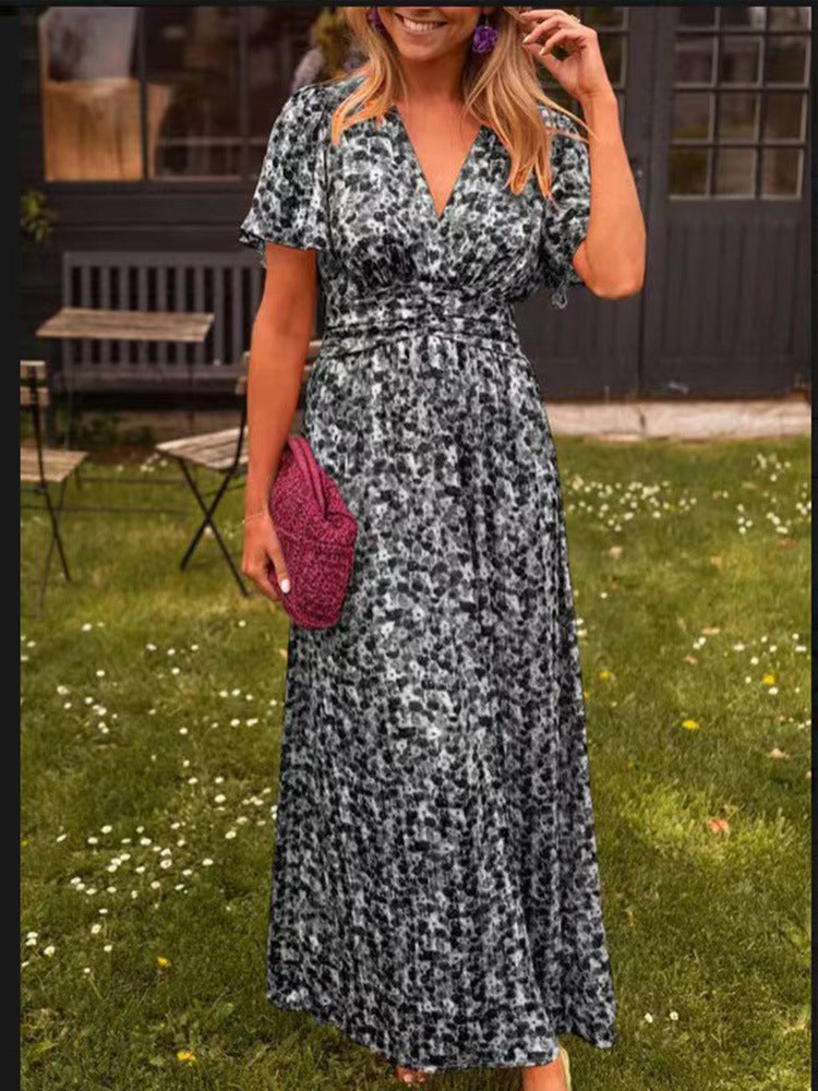 Elegant V-Neck Maxi Dress