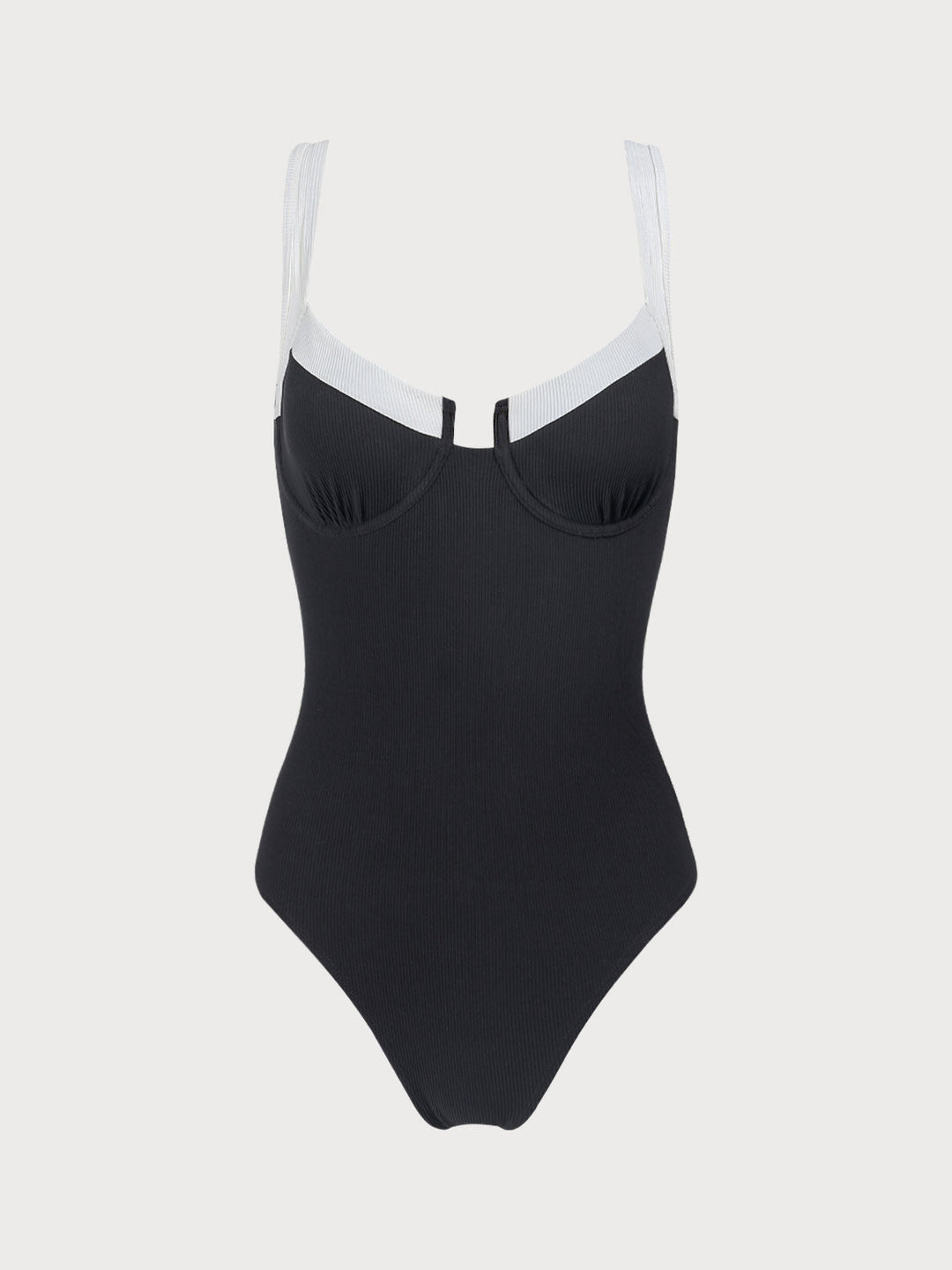 Contrast Trim Knotted One-Piece Swimsuit