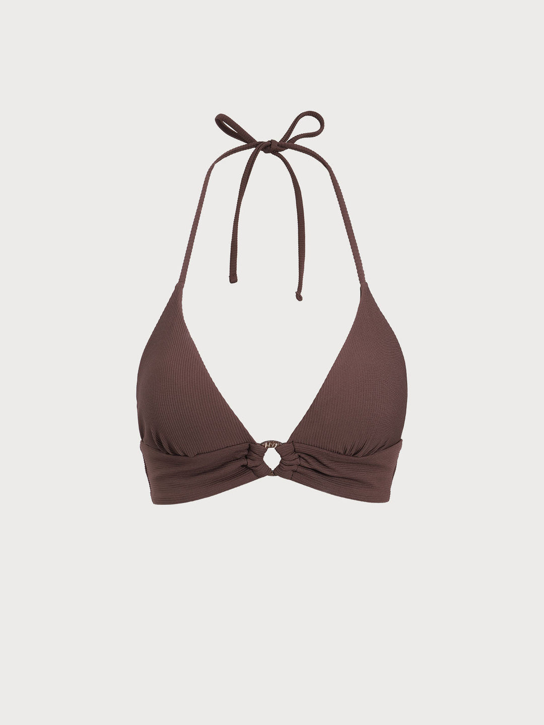 Dark Coffee Back Tie Bikini Top