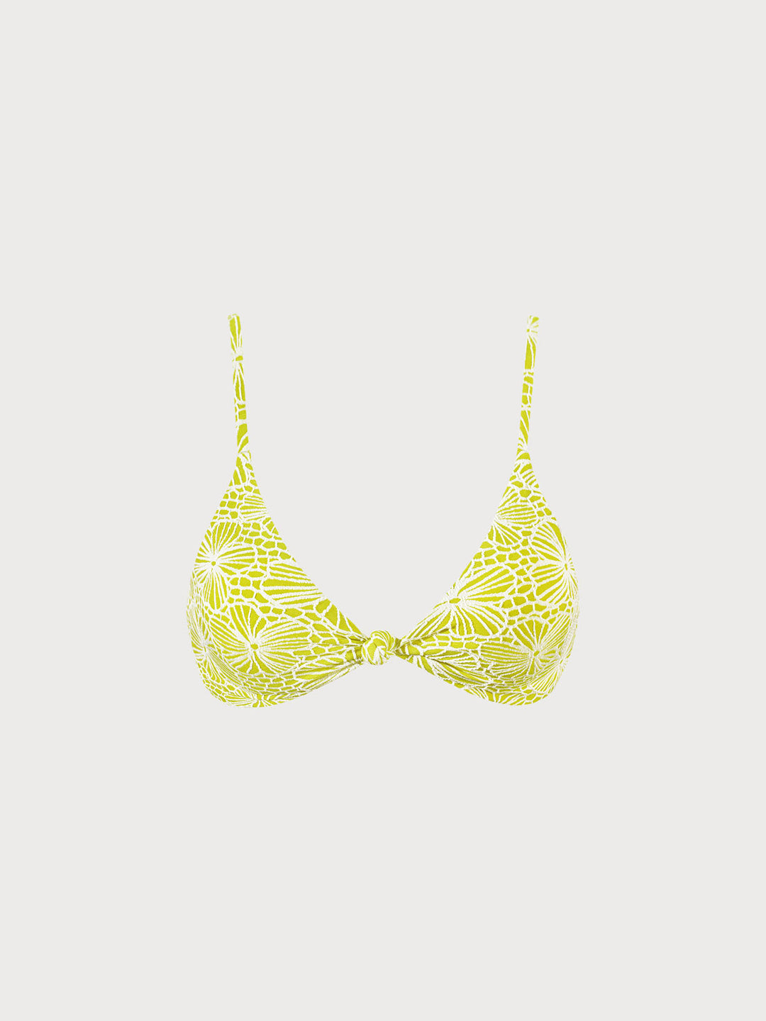 Floral Jacquard Knot Bikini Top