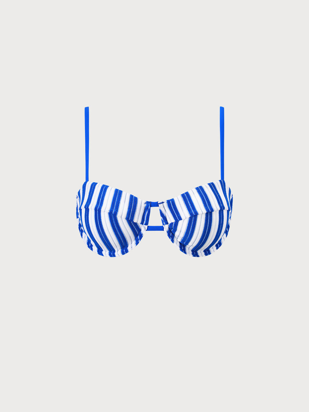 Plush Texture Stripe Underwire Bikini Top