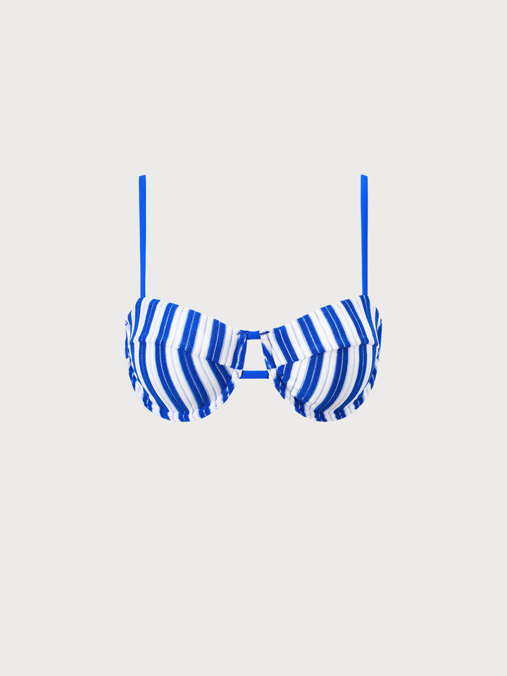 Plush Texture Stripe Underwire Bikini Top