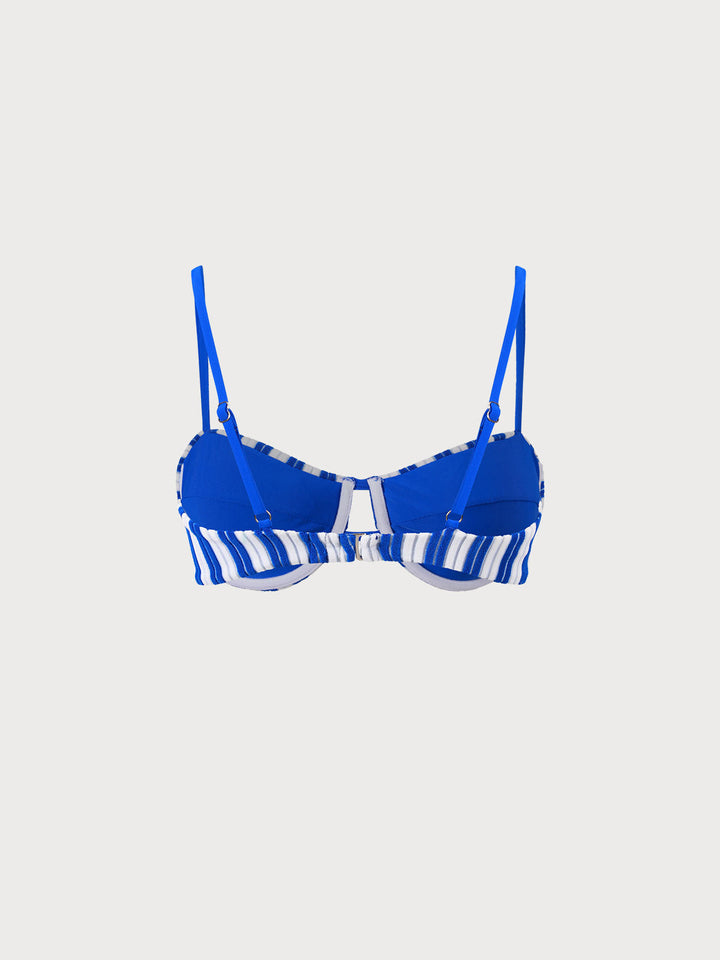 Plush Texture Stripe Underwire Bikini Top