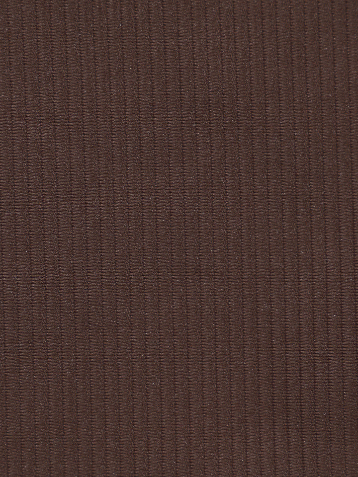 Coffee Ribbed Seam Full Coverage Bikini Bottom