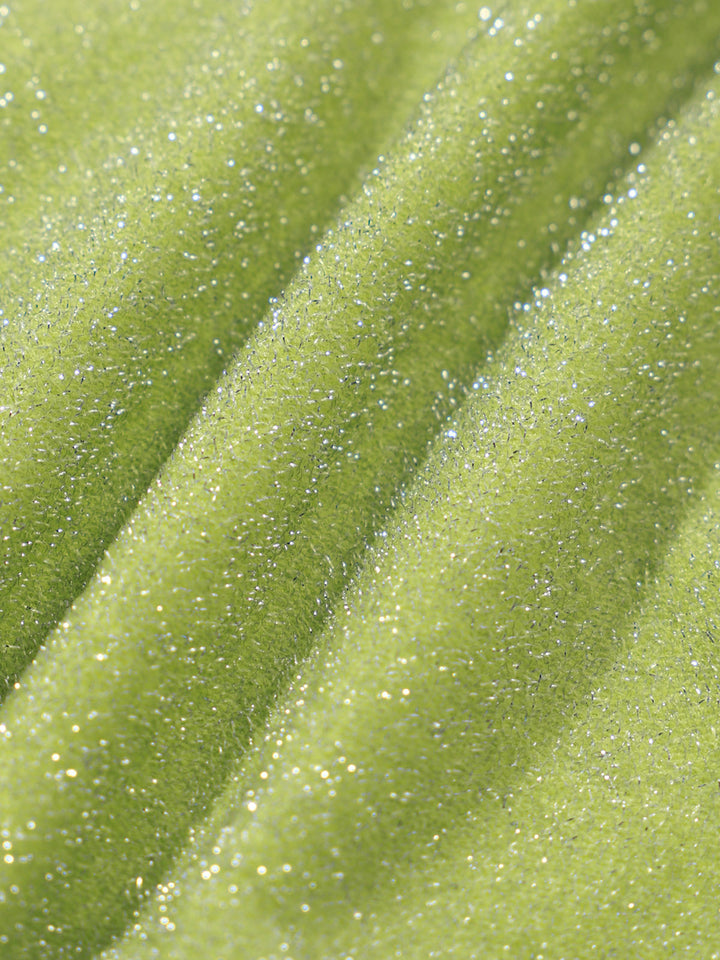 Light Green Solid Lurex Bikini Bottom