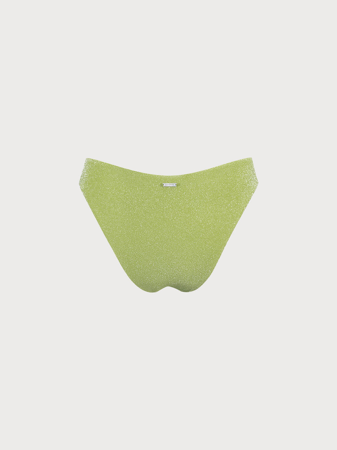 Light Green Solid Lurex Bikini Bottom
