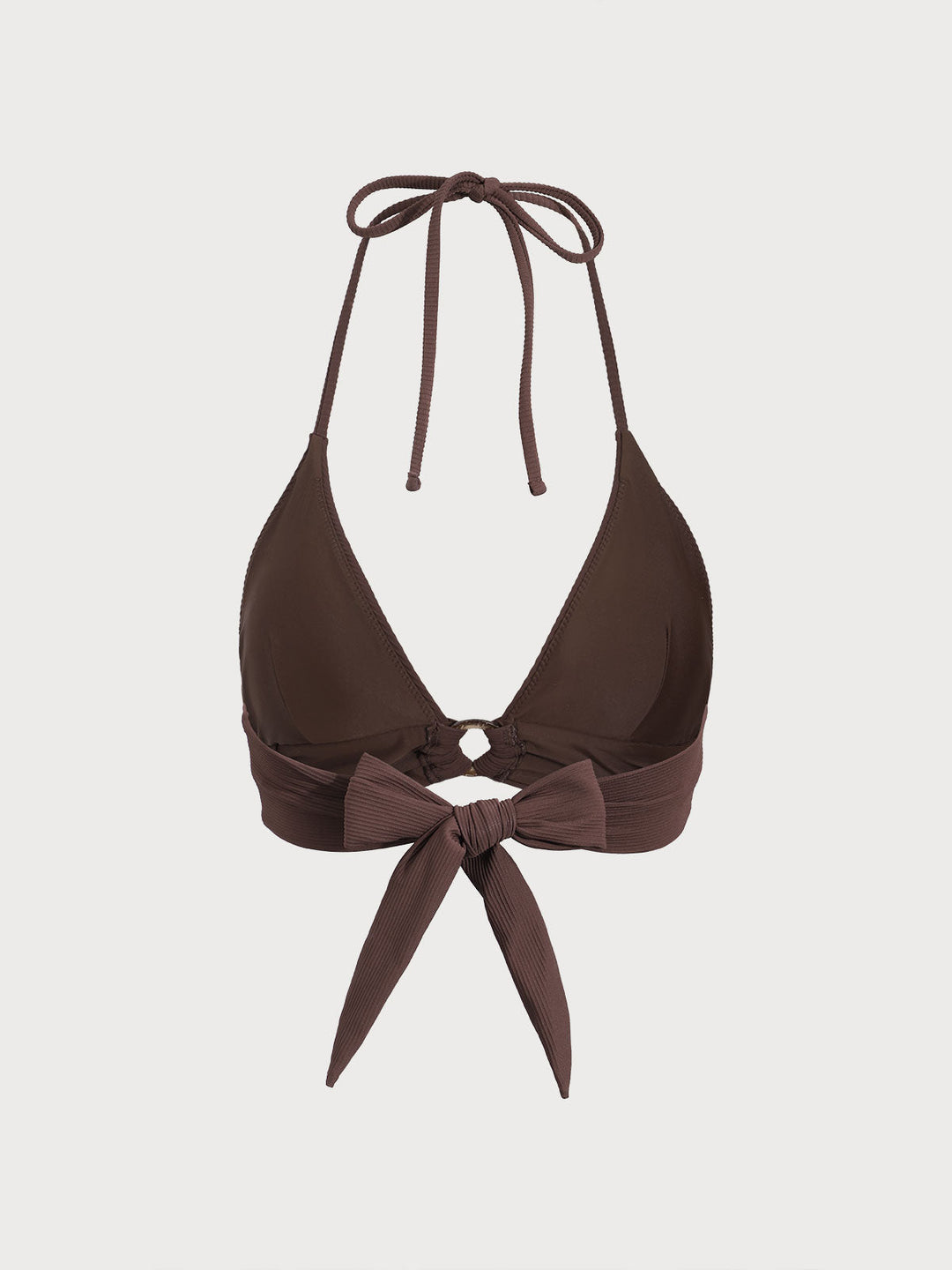 Dark Coffee Back Tie Bikini Top