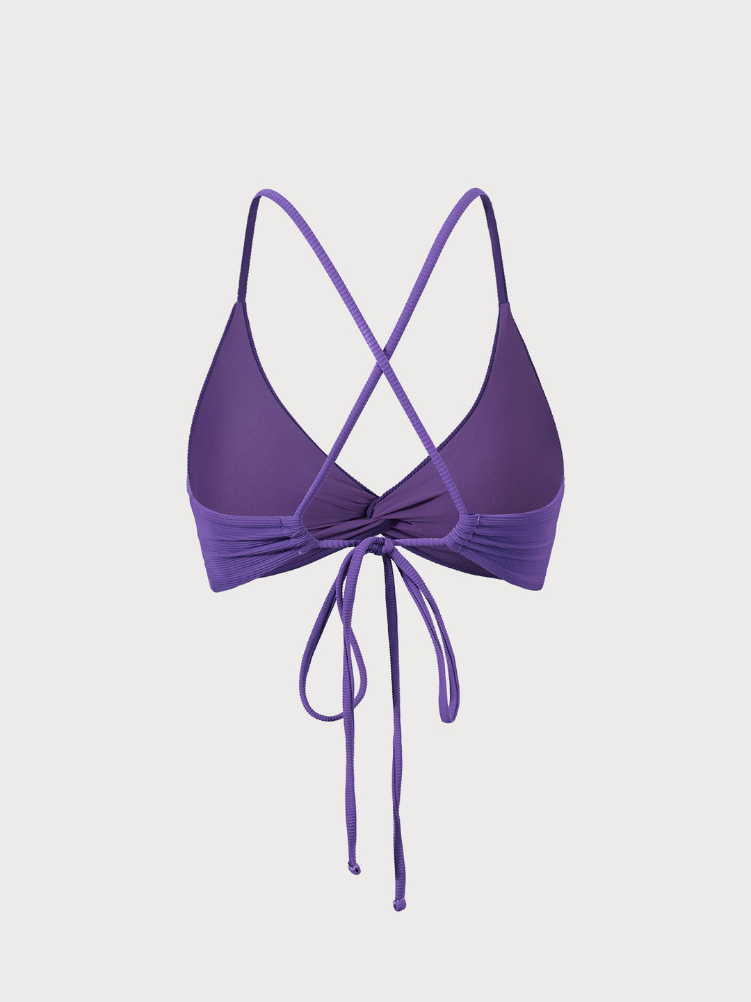 Purple Twist Cross Back Bikini Top