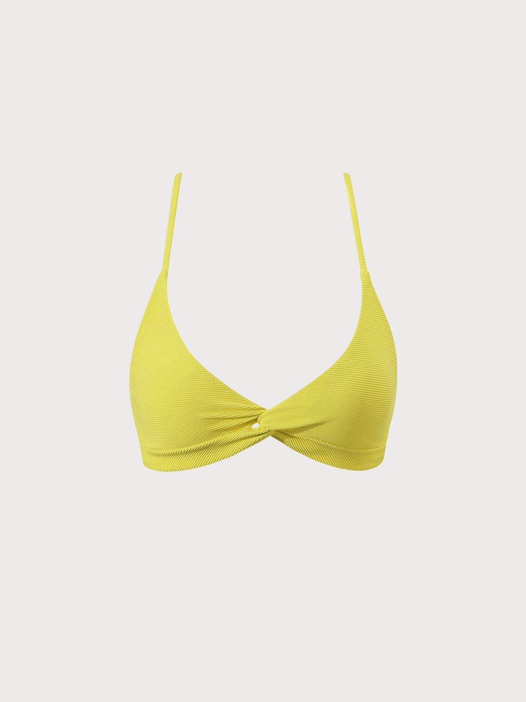 Yellow Twist Cross Back Bikini Top