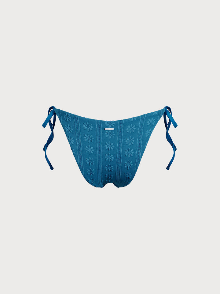 Blue Jacquard Tie Bikini bottom