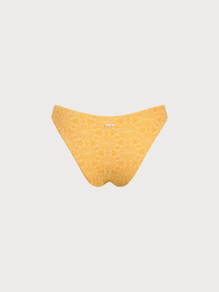 Yellow Jacquard Bikini Bottom