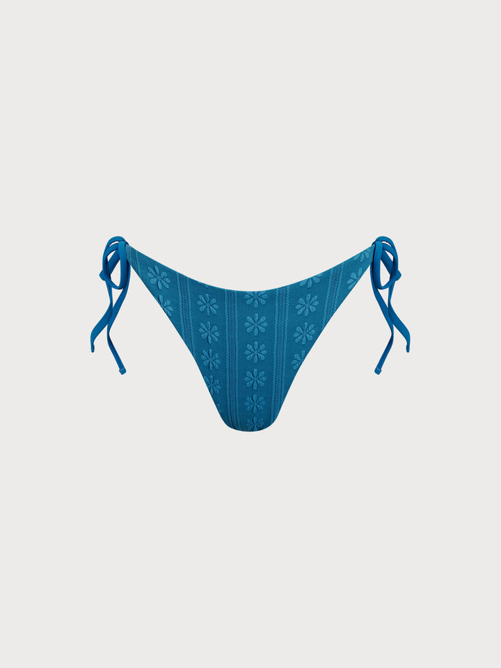 Blue Jacquard Tie Bikini bottom