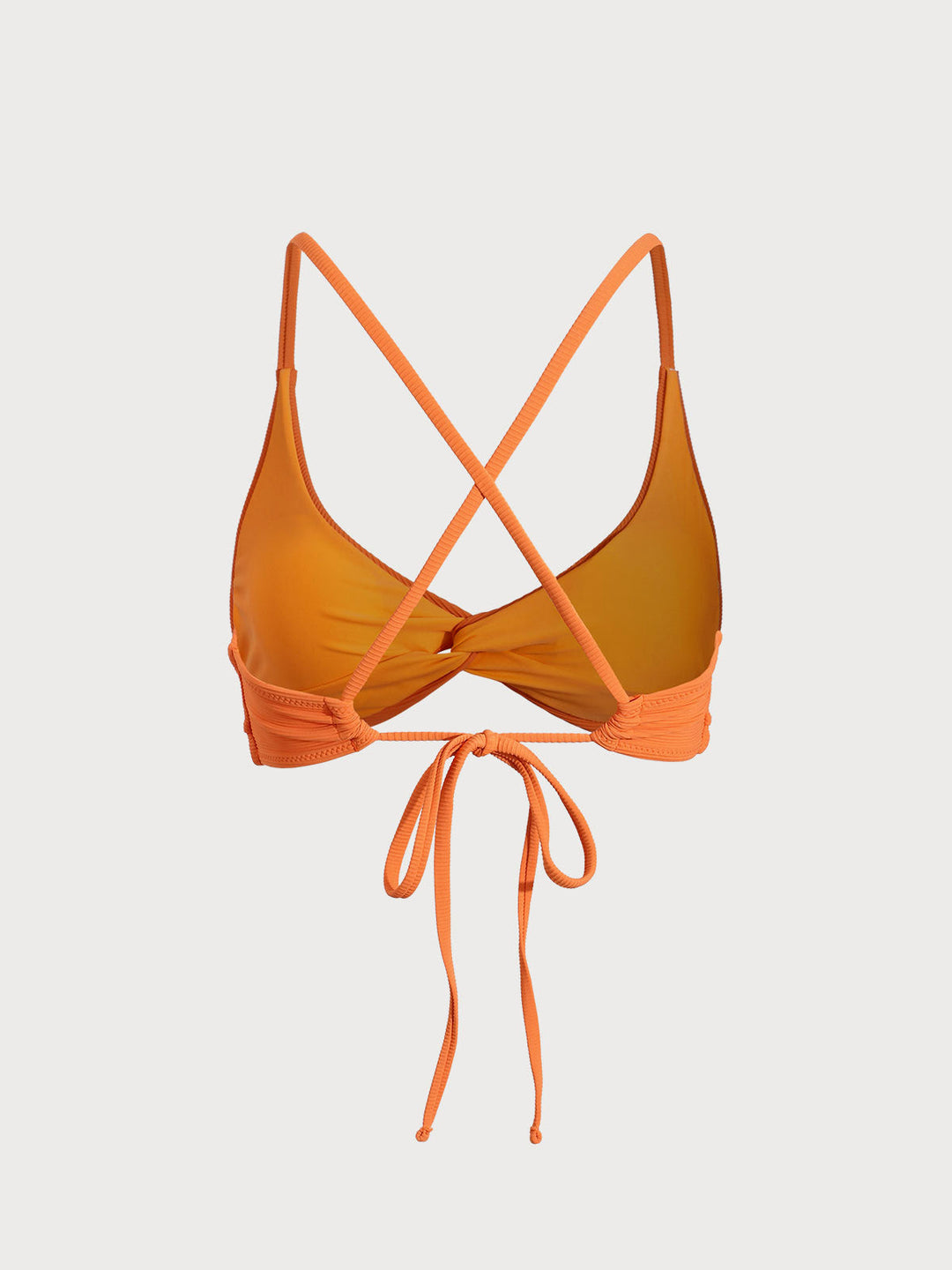 Orange Twist Backless Bikini Top