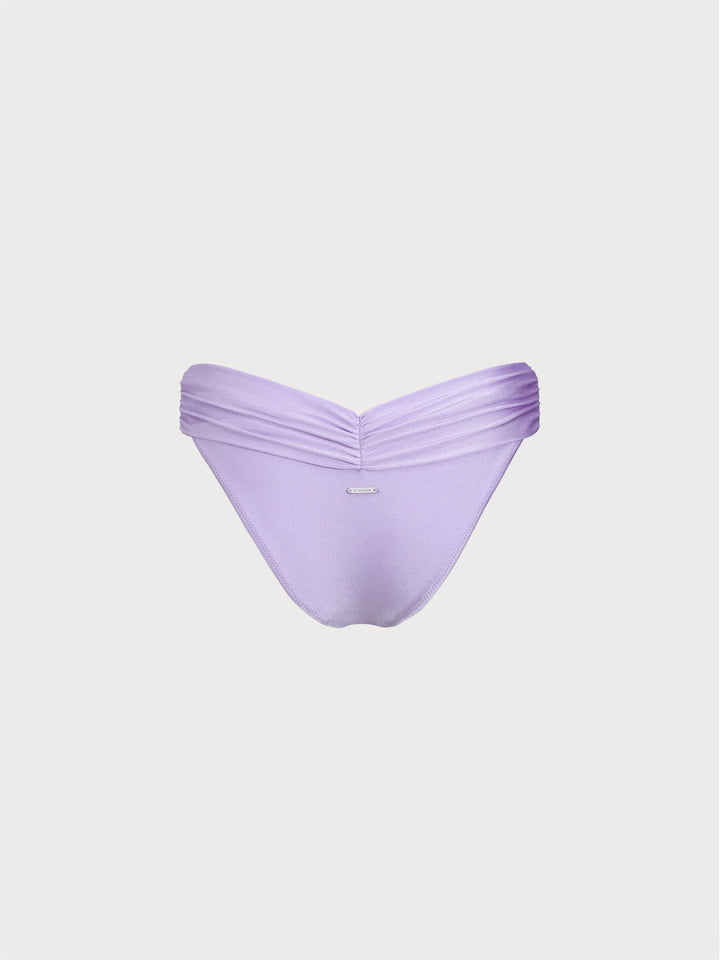 Purple  Ruched Bikini Bottom