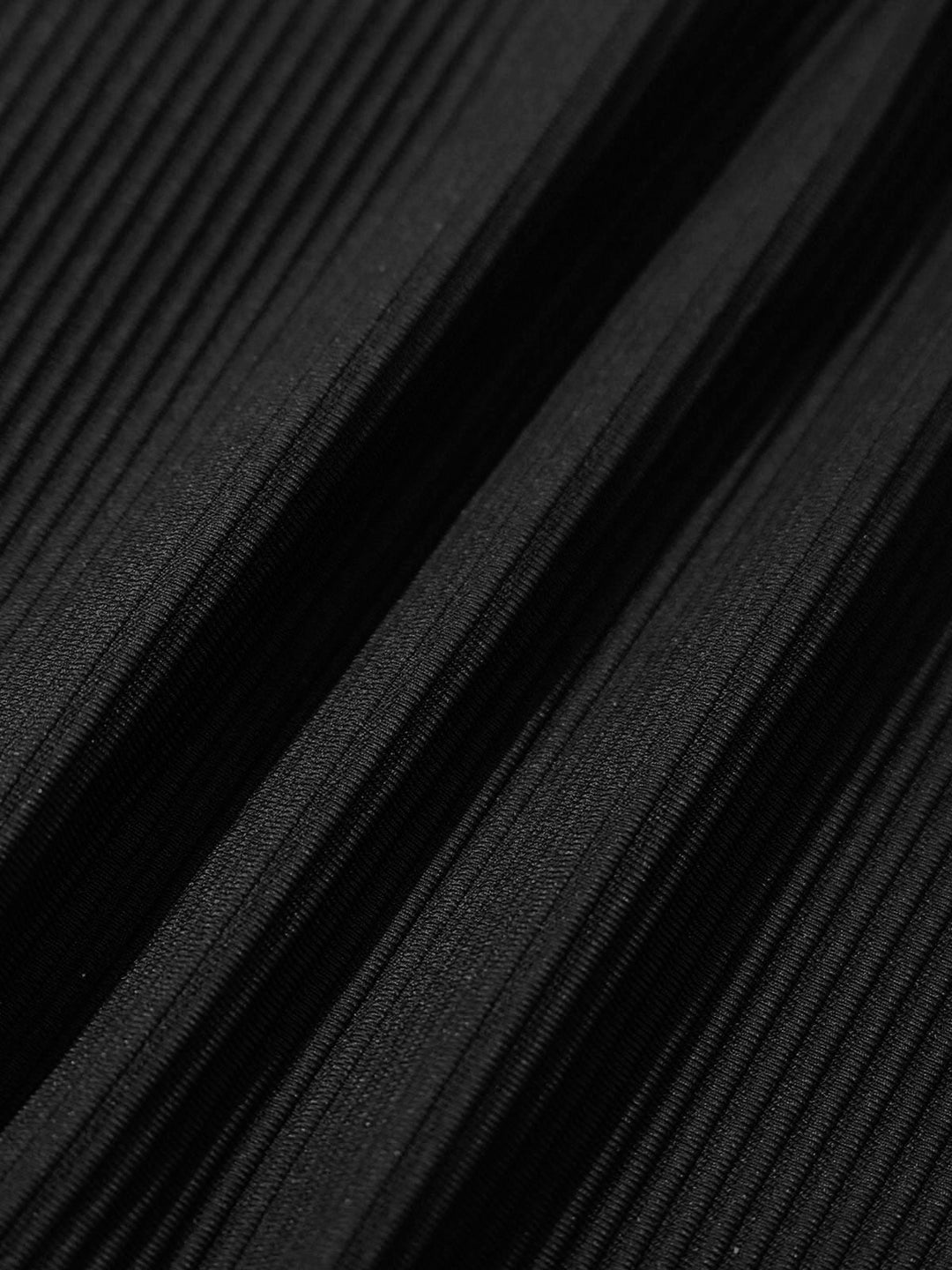 Black Ribbed Seam Full Coverage Bikini Bottom