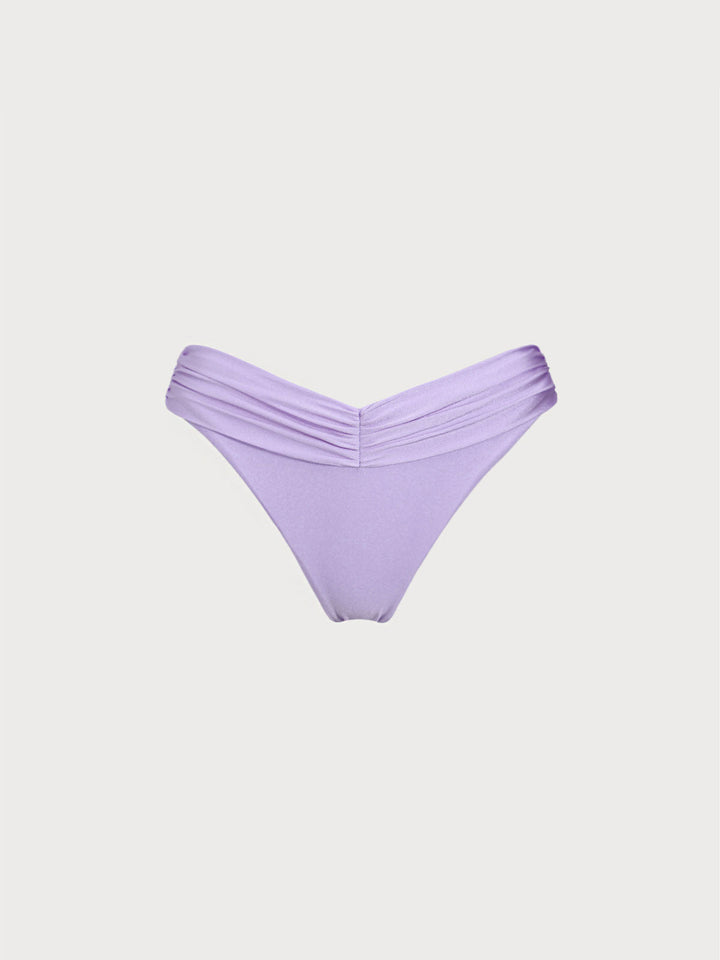 Purple  Ruched Bikini Bottom