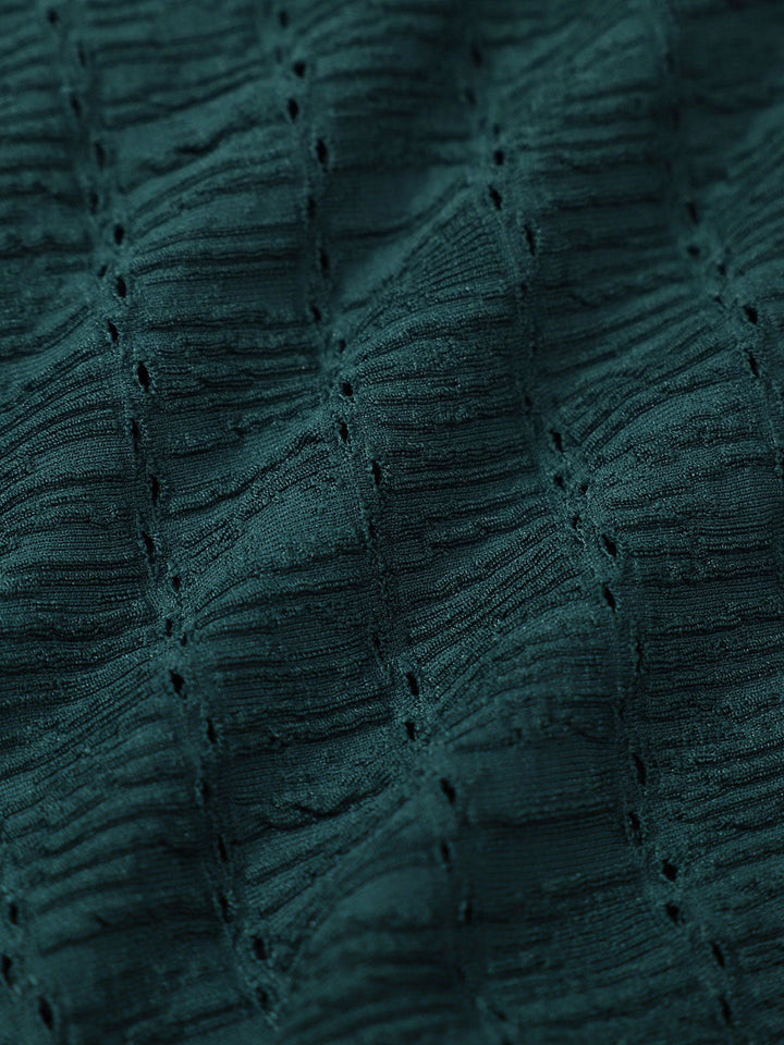 Dark Green Textured U-Ring Bikini Top