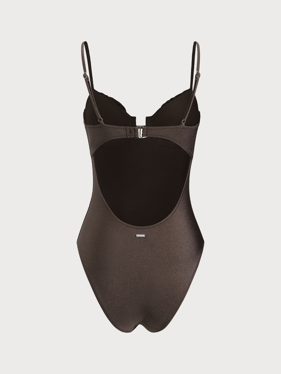 Coffee Underwire Cut Out One Pieces Swimwear