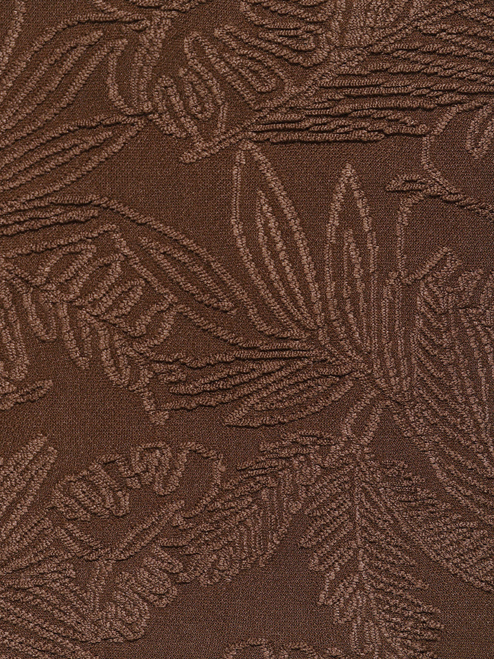 Coffee Jacquard Twist Bikini Top