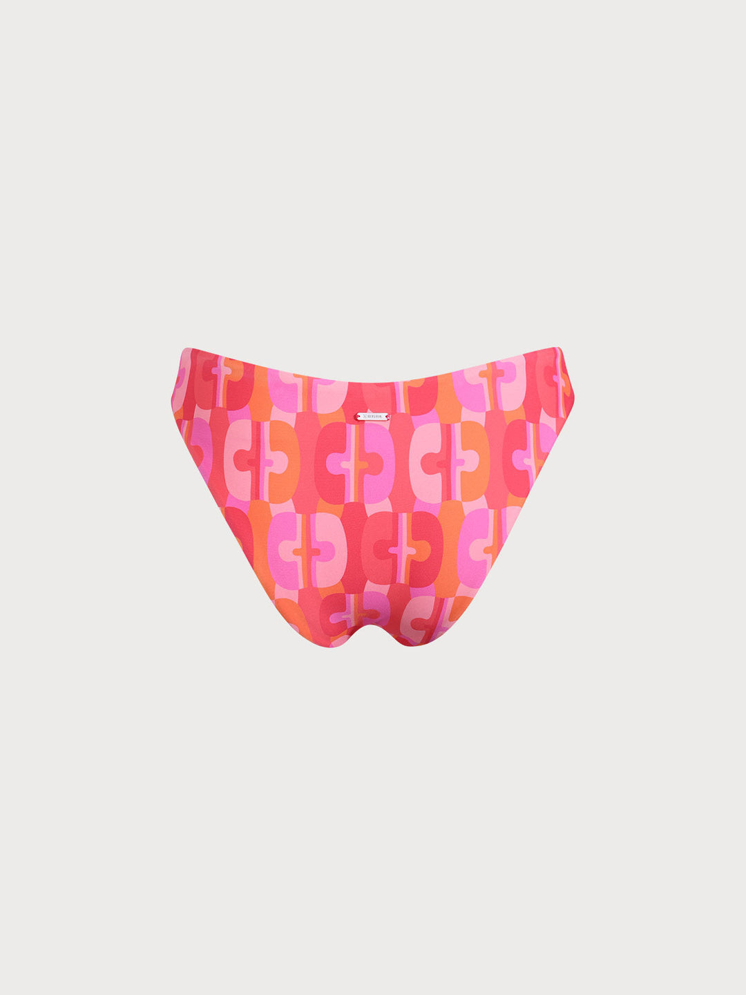 Red Geometric Floral Bikini Bottom