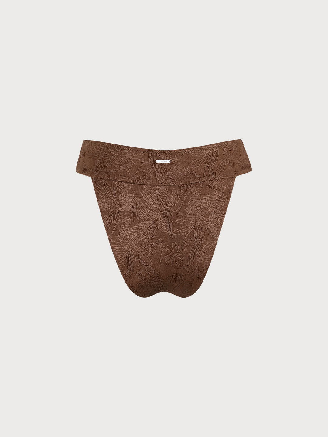 Coffee Jacquard Waistband Bikini Bottom