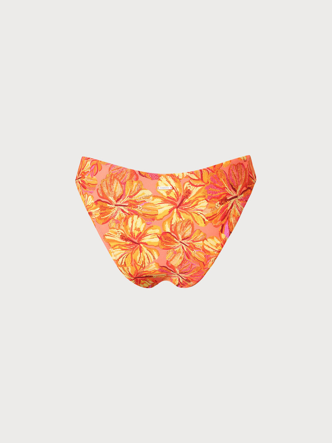 Orange Floral Print Bikini Bottom